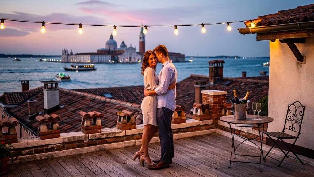 Marriage Proposal in Venice . Intimate, bespoke luxury elopement packages designed for couples seeking romance, beauty, and effortless elegance.