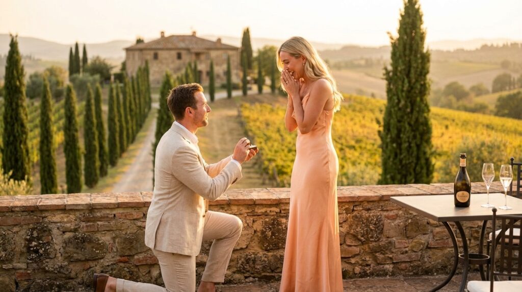 luxury marriage proposal in Italy