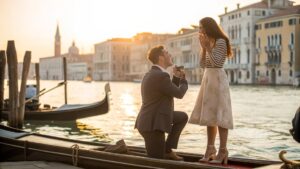 marriage proposal in gondola Venice