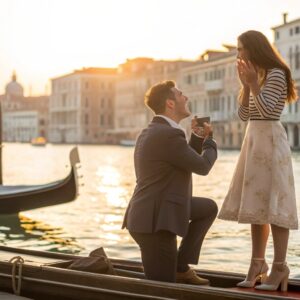 marriage proposal in gondola Venice