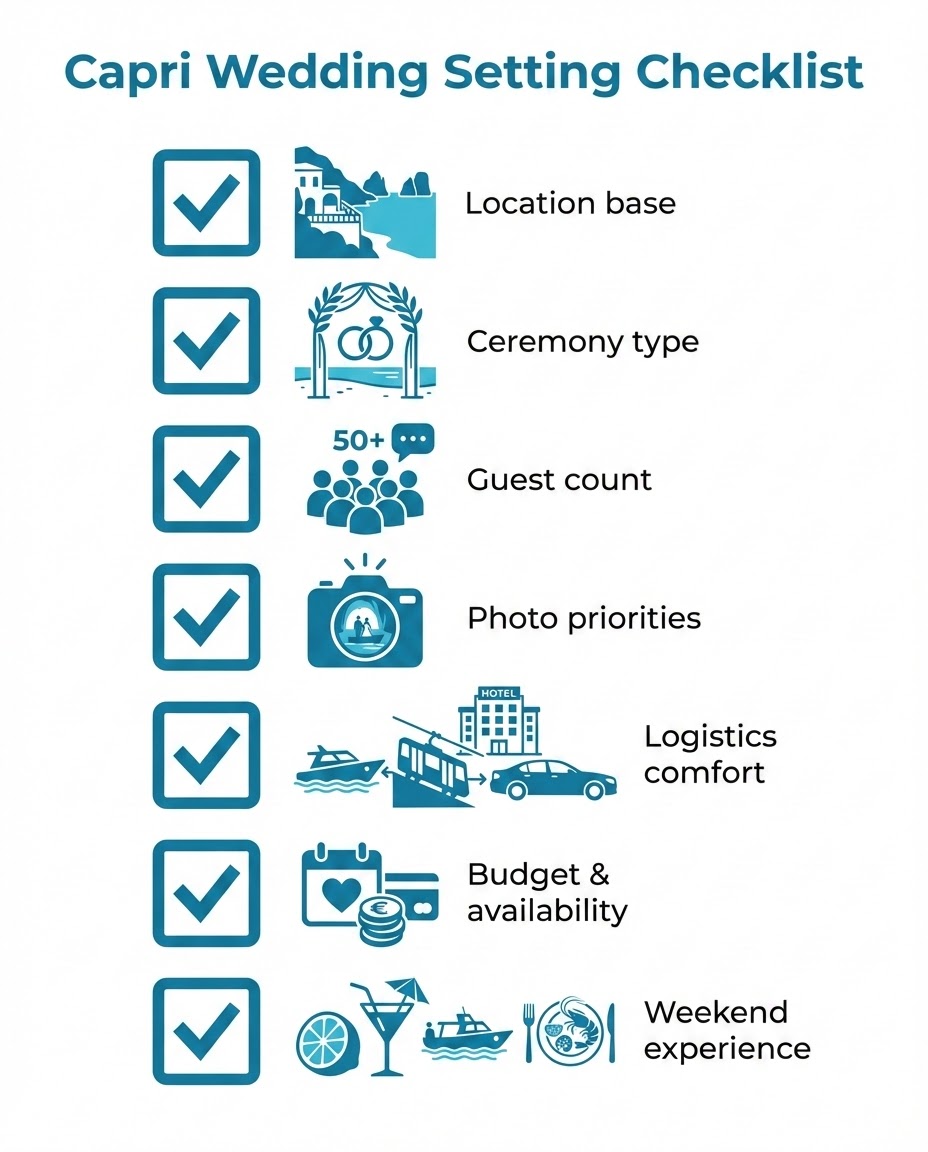 Kiss Me Italy luxury wedding planning in Capri: private consultation and celebration vision