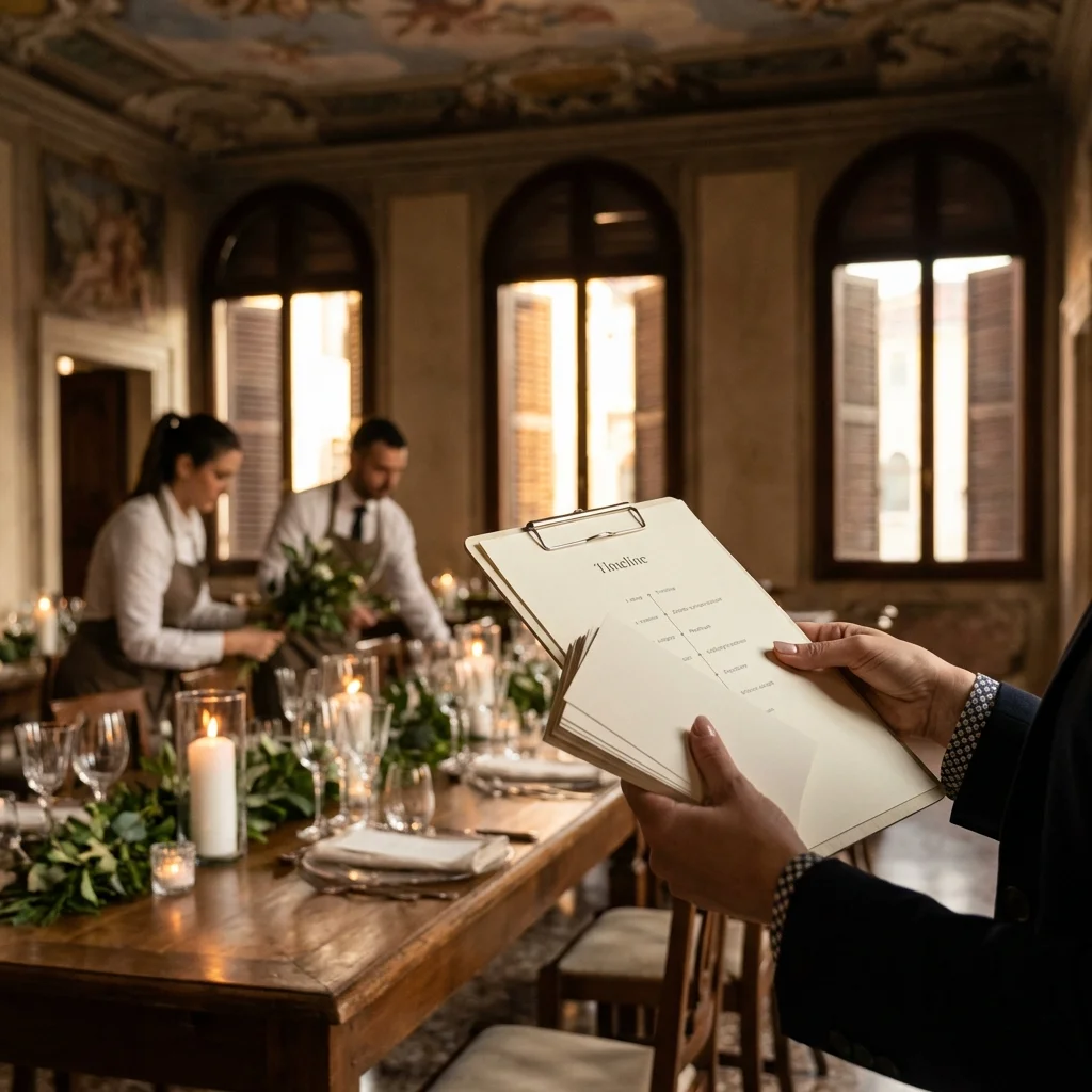 best wedding planners in italy coordinating Venetian palazzo setup