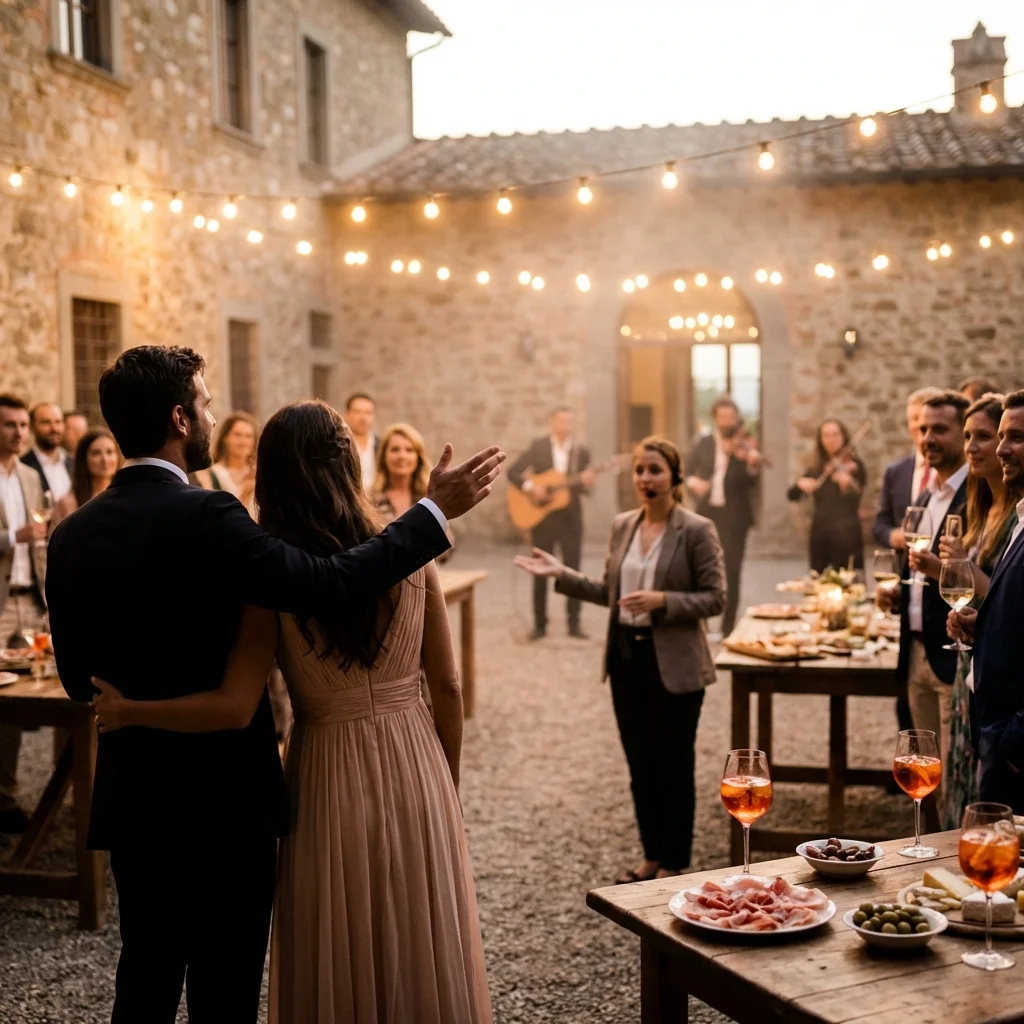best wedding planners in italy managing Tuscany welcome dinner