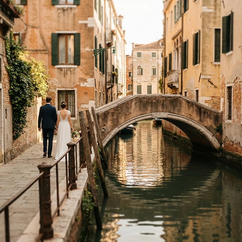 elope in venice italy stroll near quiet bridge