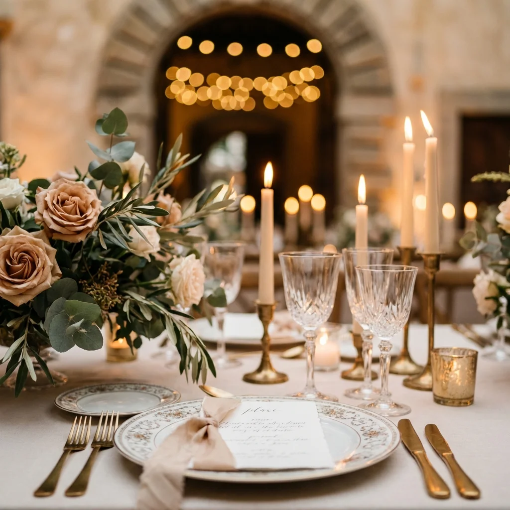 wedding venues florence italy luxury tablescape candlelight detail