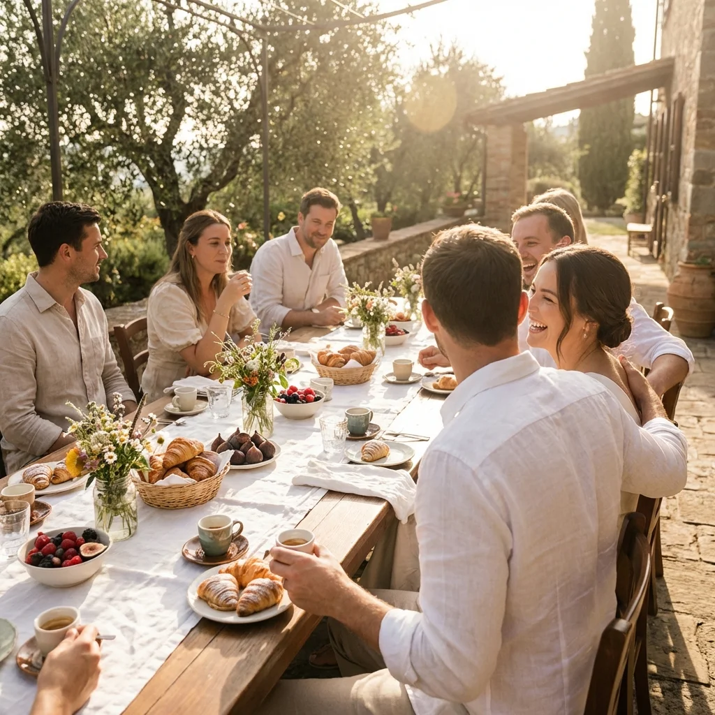 micro wedding italy farewell brunch terrace espresso