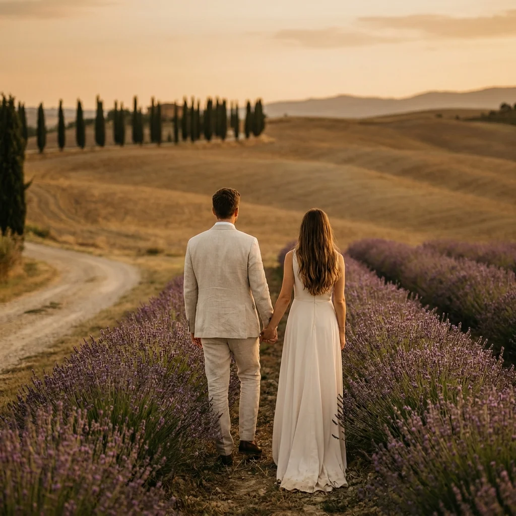 lavender field proposal tuscany
