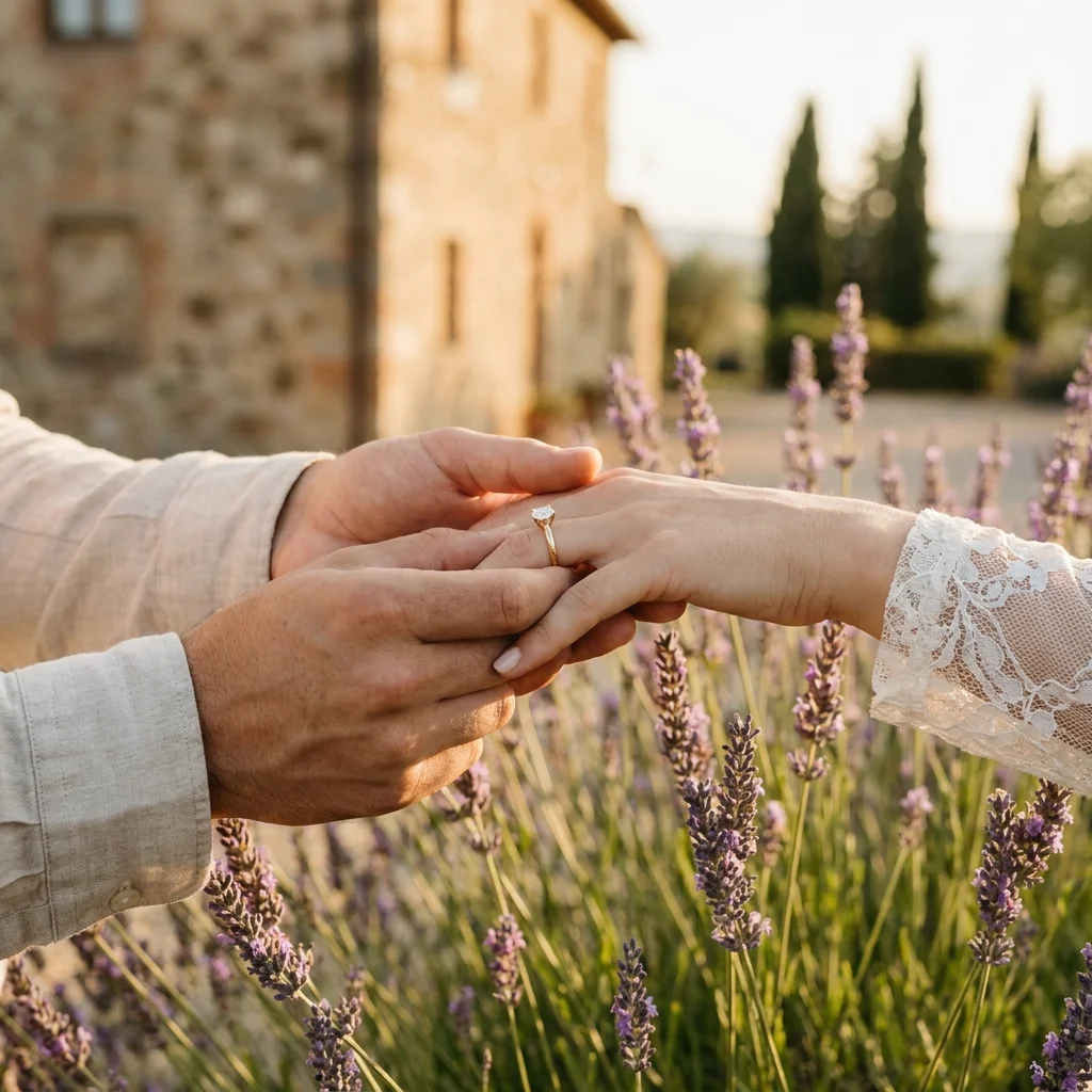 lavender field proposal tuscany