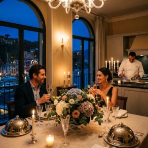 marriage proposal portofino Italy evening harbour view private apartment – Kiss Me Italy