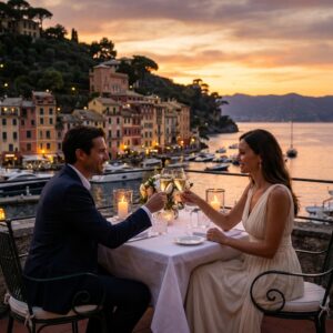 champagne toast fine dining portofino proposal Italy – Kiss Me Italy