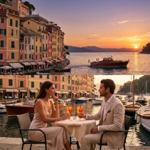 marriage proposal portofino Italy sunset boat cruise along the Ligurian coast – Kiss Me Italy