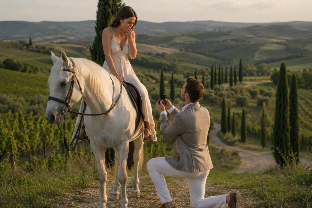 Horseback Proposal in Italy