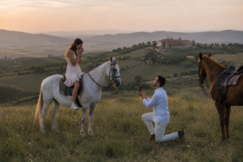 Horseback Proposal in Italy