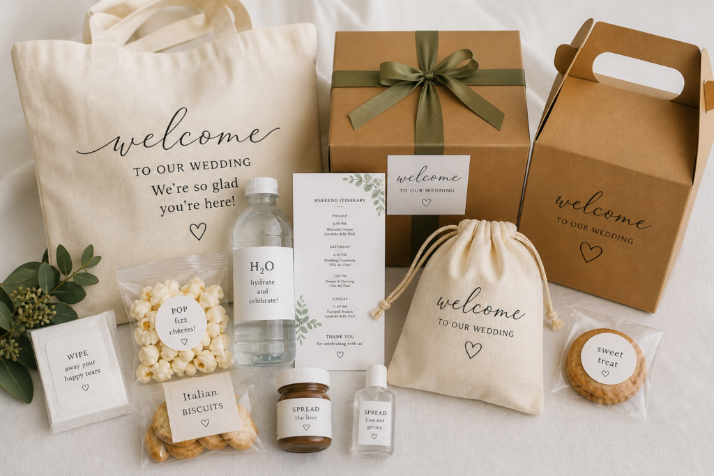 Italian Wedding Welcome Bags Italy Wedding Spa Retreat