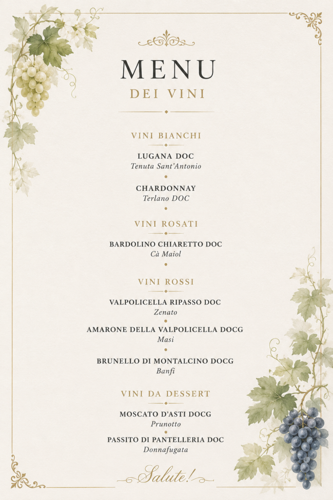  Italian Wedding Wine Selection