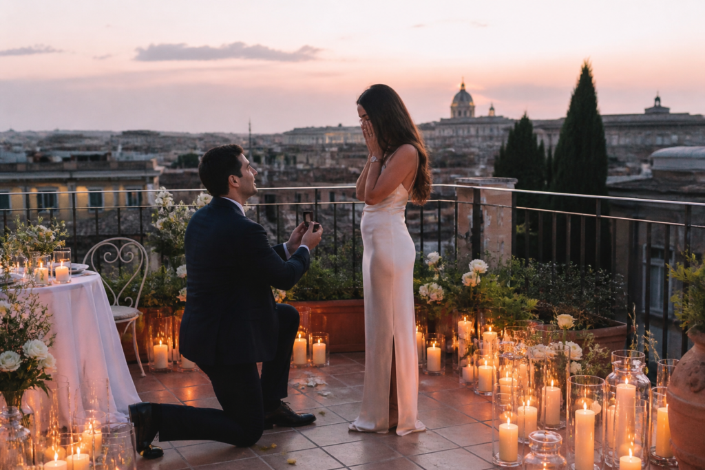 Rooftop Proposal in Rome Private Terraces