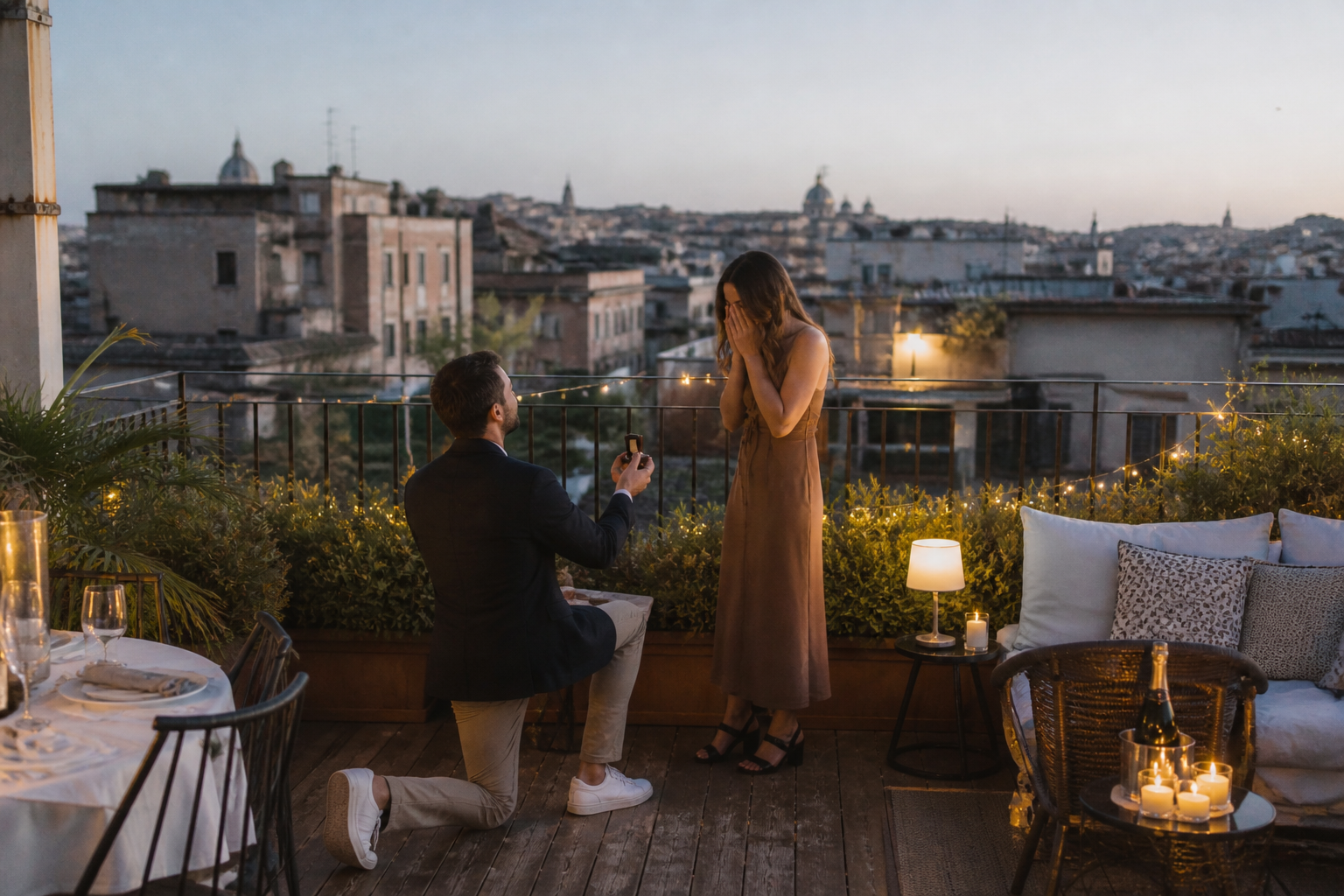 Rooftop Proposal in Rome Private Terraces