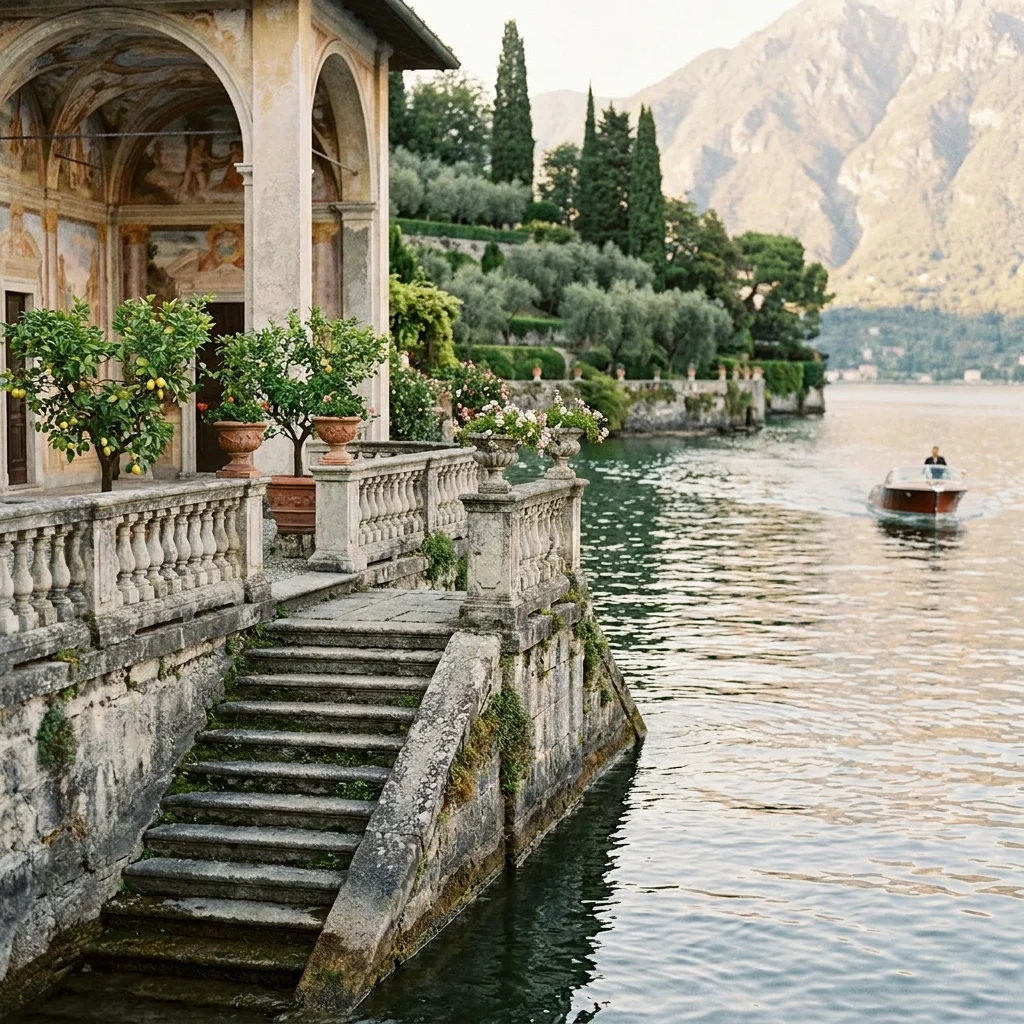 lake como wedding boat