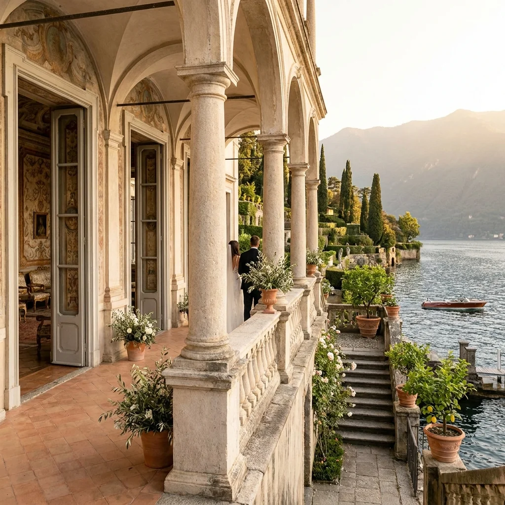 lake como wedding flowers