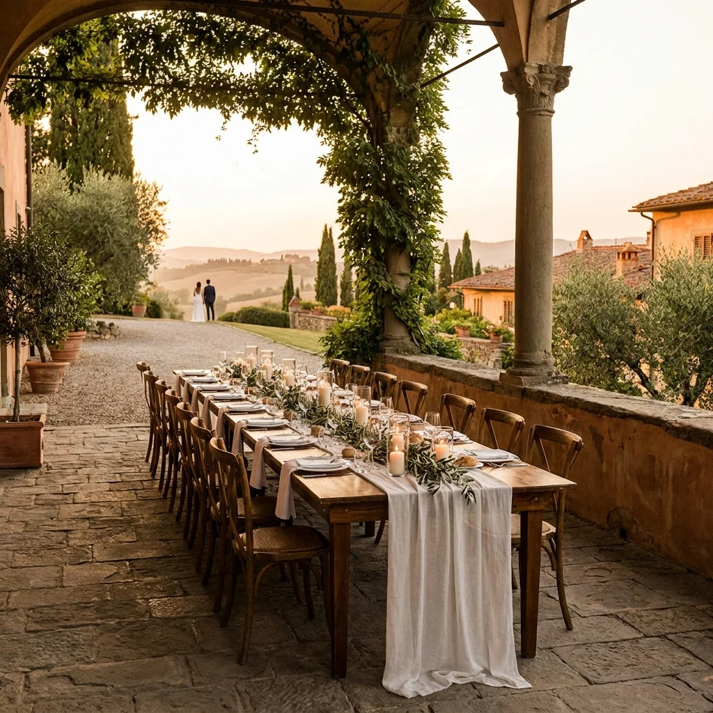 tuscan wedding table setting