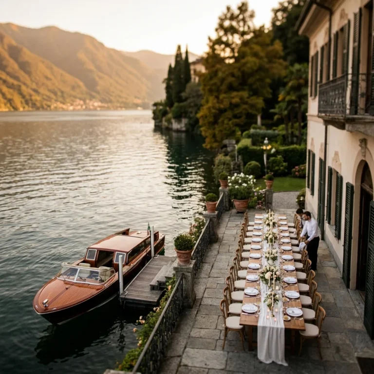 lake como wedding tablescape