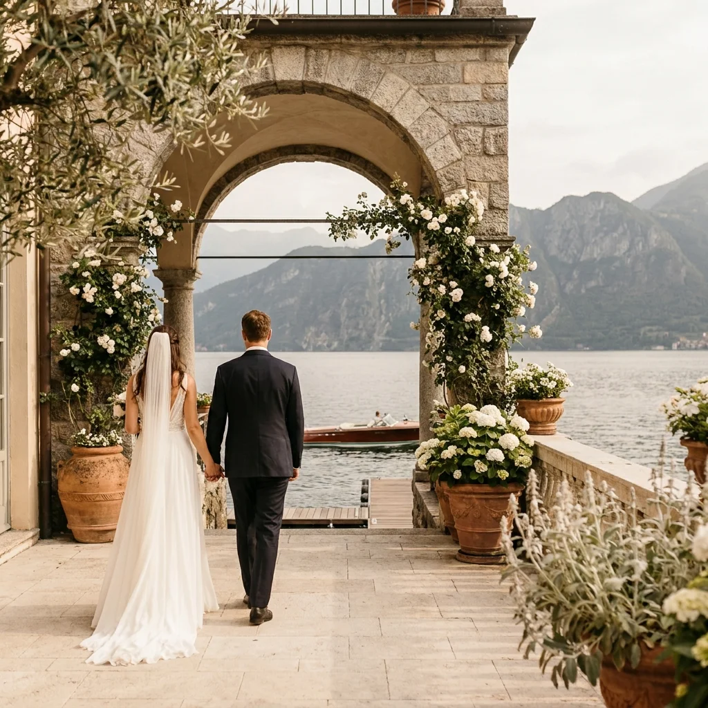 lake como wedding flowers