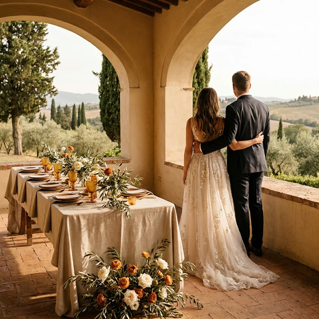 tuscan wedding table setting