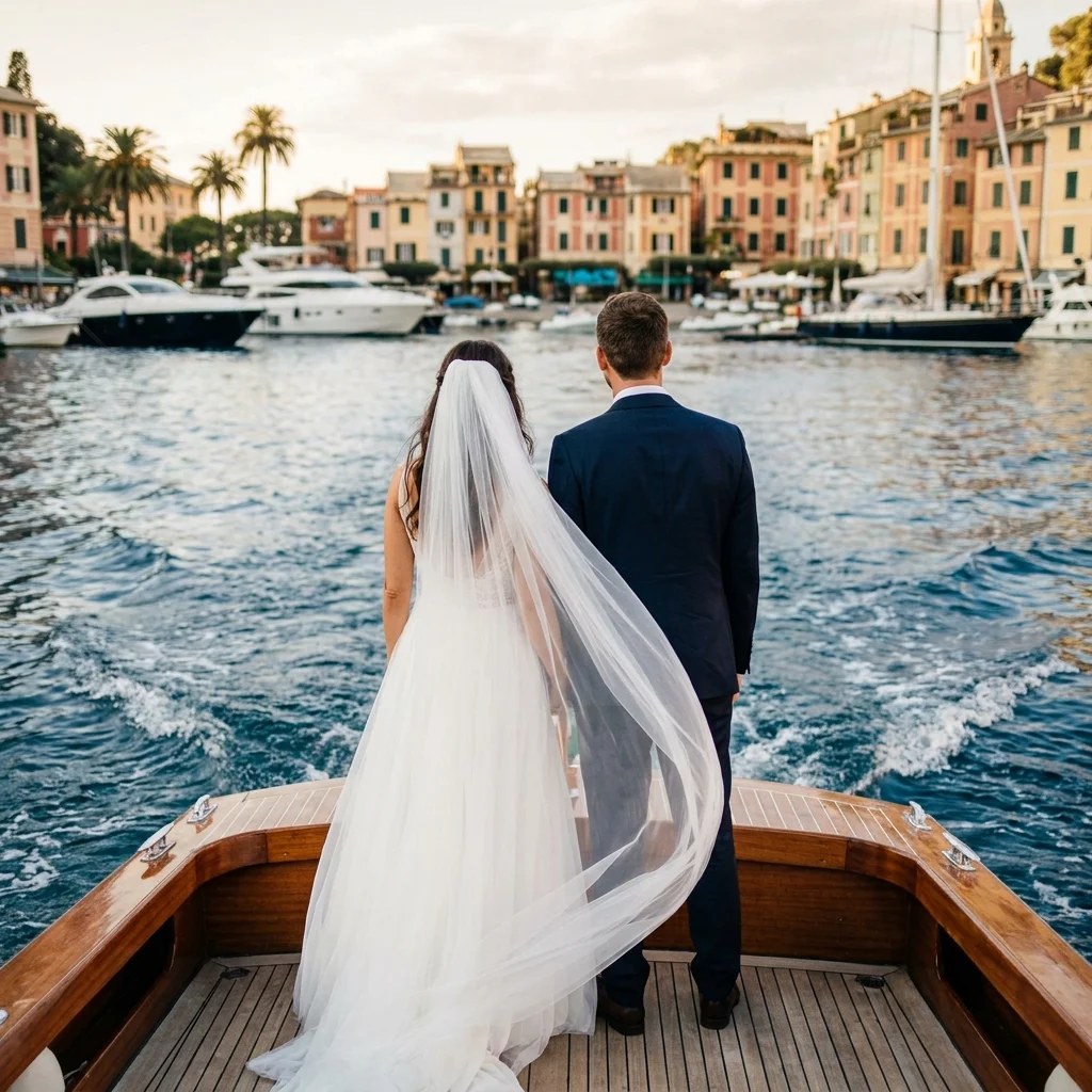 portofino wedding boat