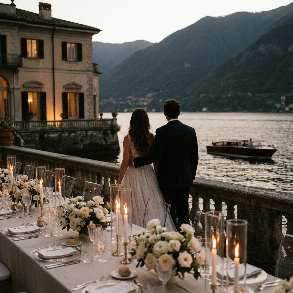 lake como wedding tablescape