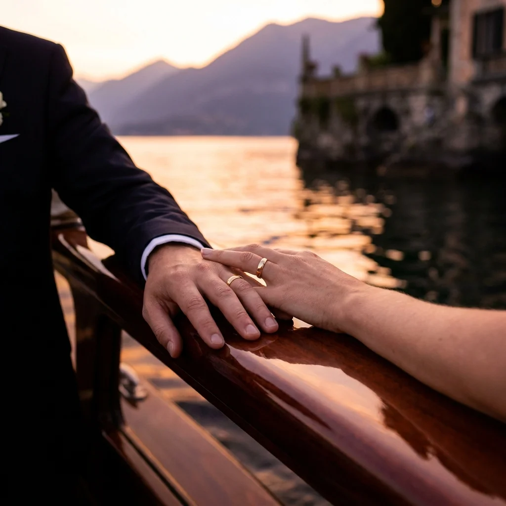 lake como sunset wedding