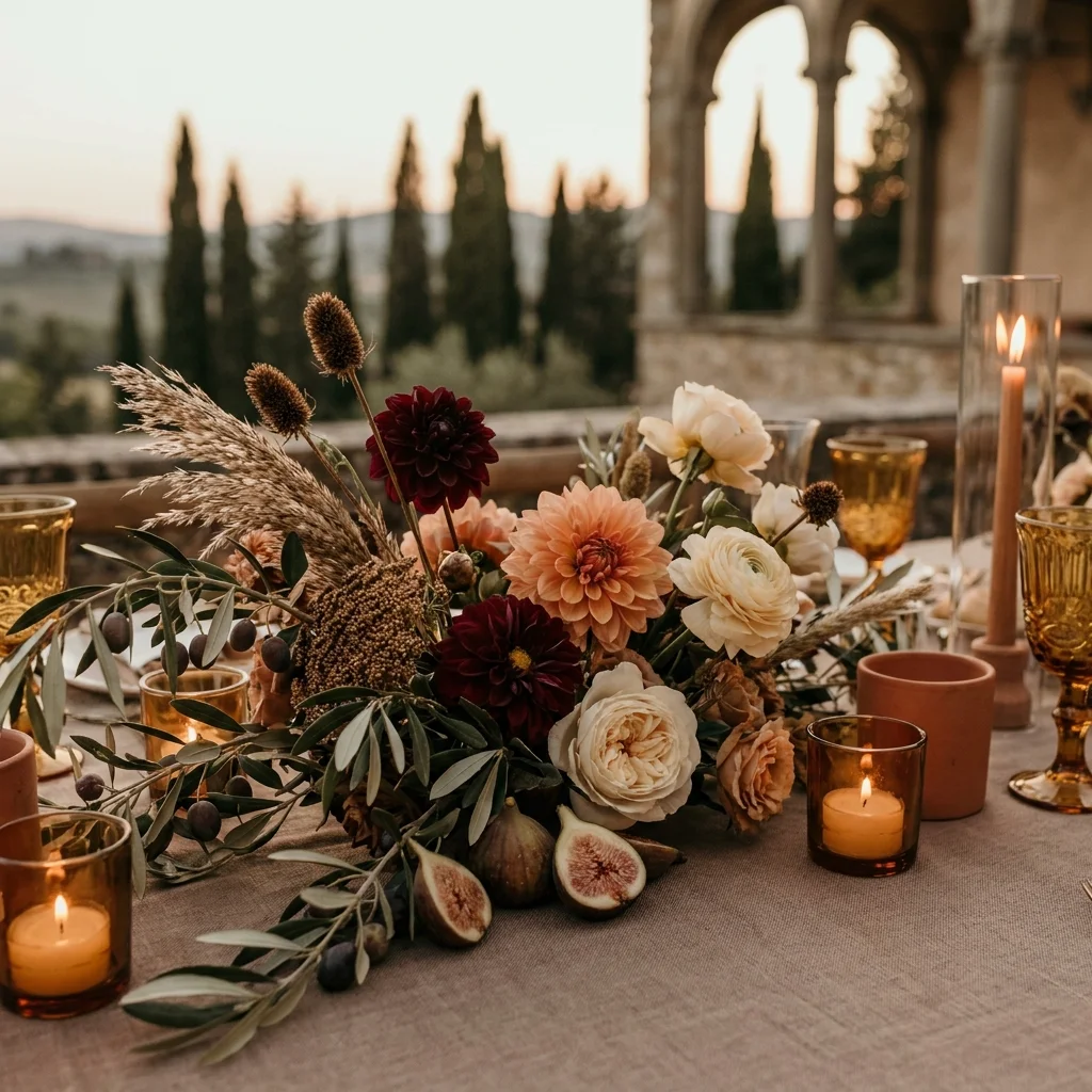 tuscan wedding table setting
