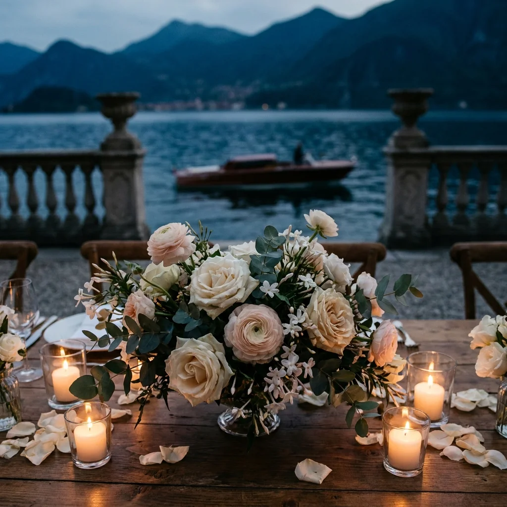 lake como sunset wedding