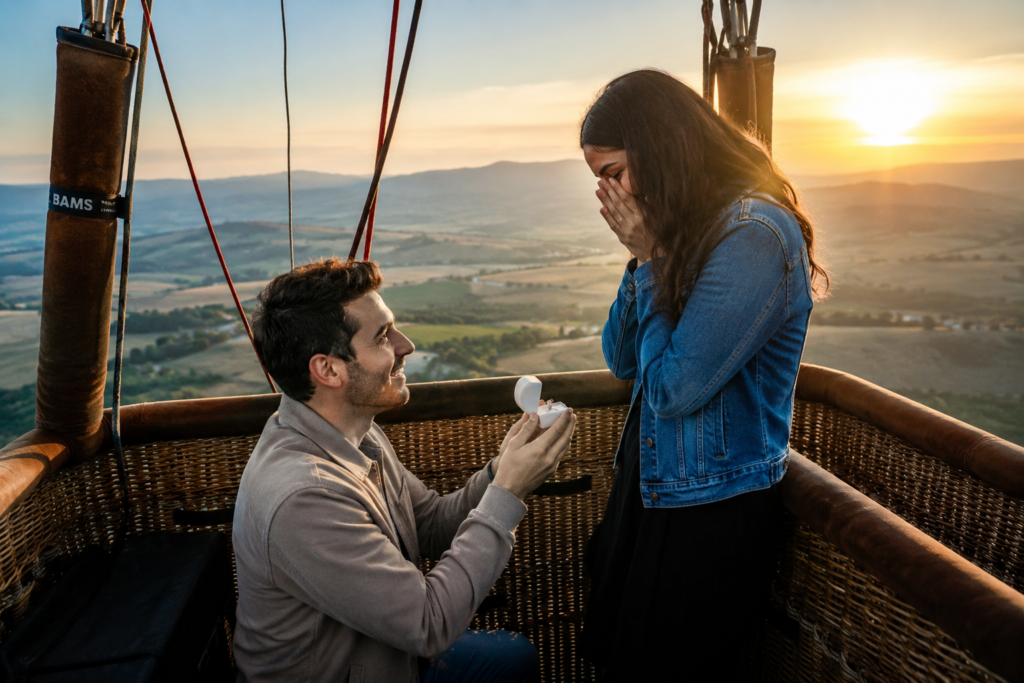 Hot Air Balloon Proposal in Italy
