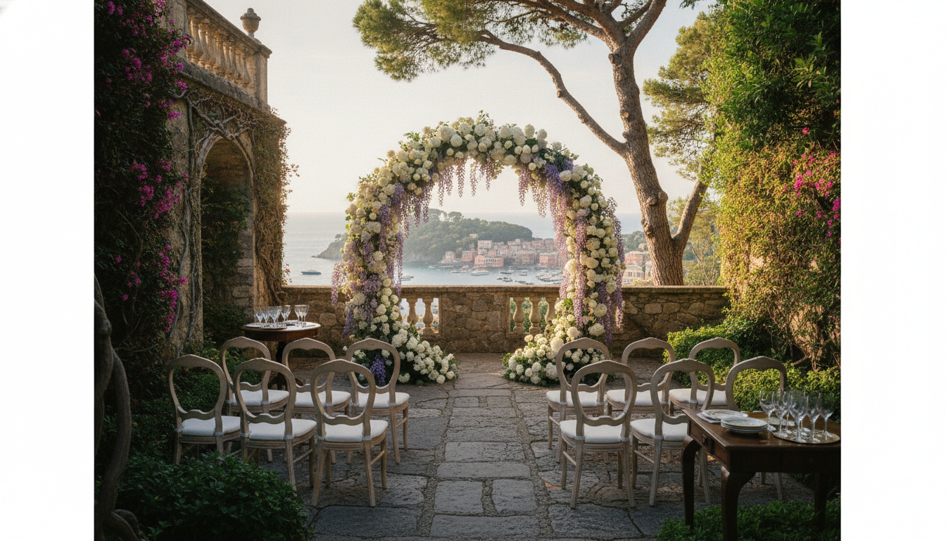 Symbolic wedding ceremony in the Secret Garden of Belmond Hotel Splendido above Portofino – Hotel Splendido wedding – Kiss Me Italy