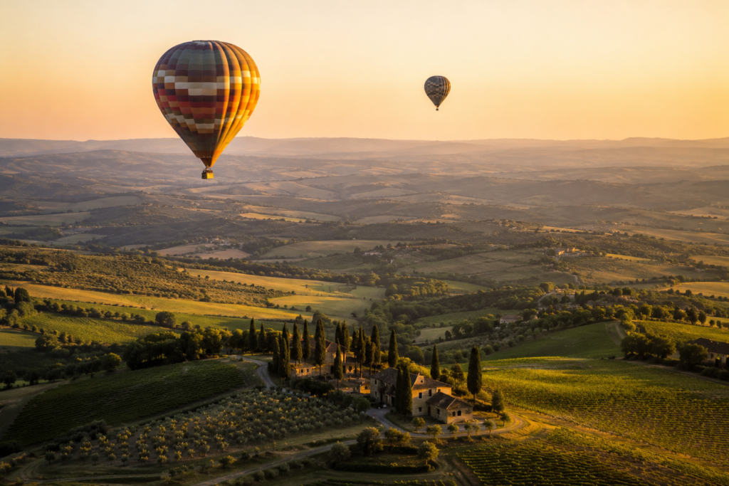 hot air balloon proposal in Italy