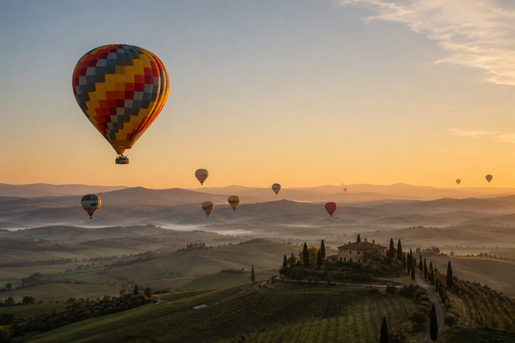 hot air balloon proposal in Italy