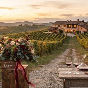 Barolo vineyards at golden hour with cellar ceremony and superior room – Langhe vow renewal escape, Italy – Kiss Me Italy