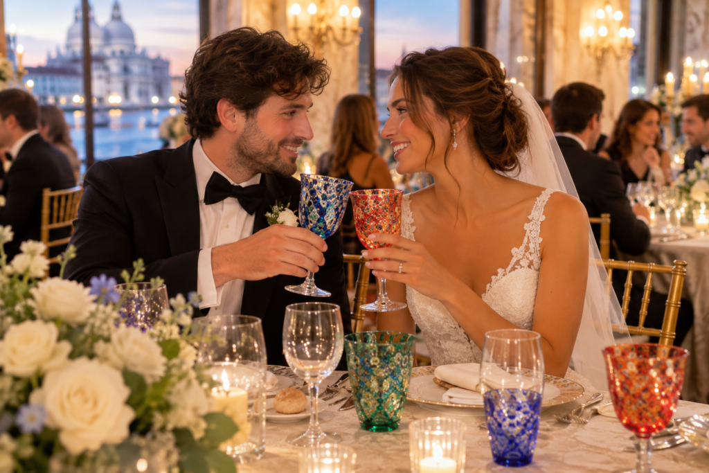 Venice Wedding Tablescape Murano Glass
