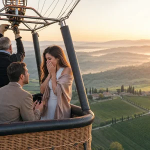 hot air balloon proposal in Italy
