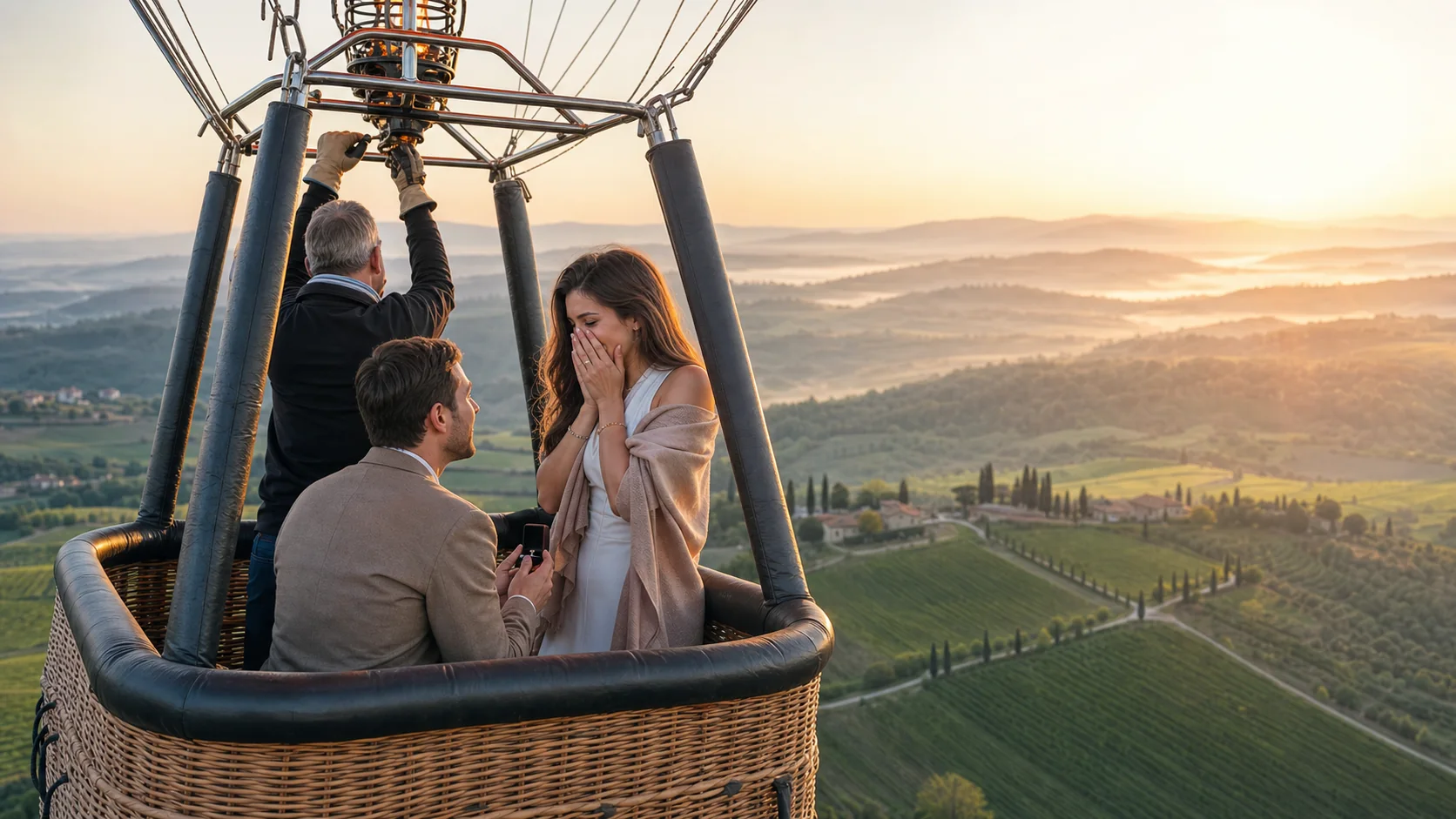 hot air balloon proposal in Italy