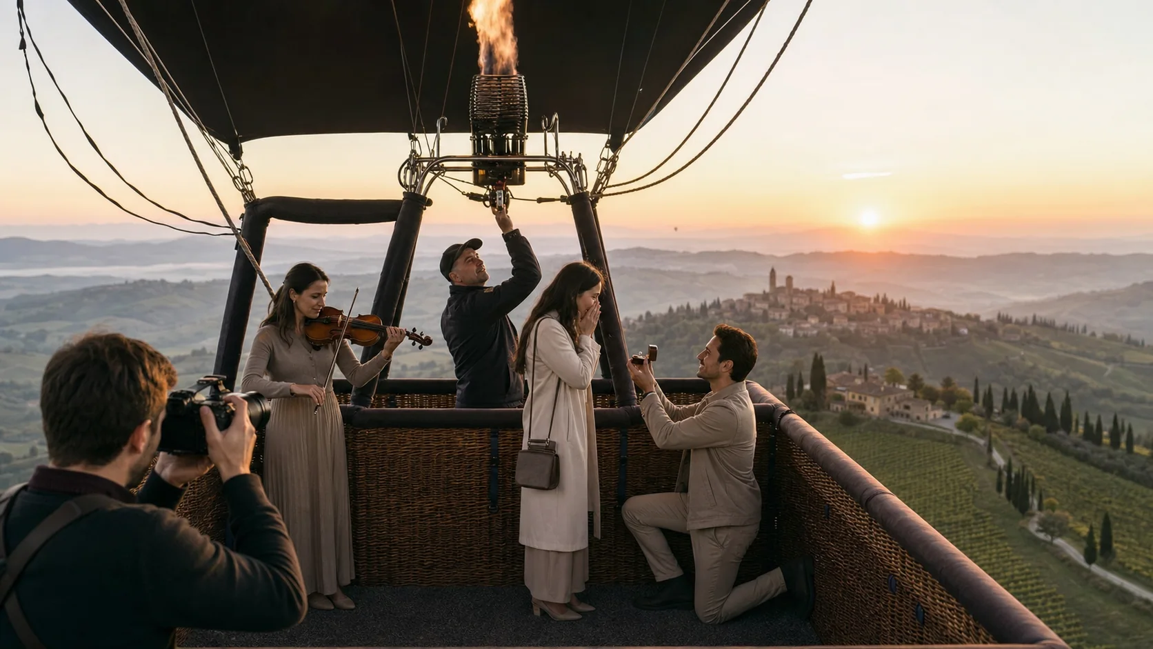 hot air balloon proposal in Italy