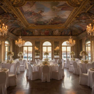 Wedding reception in the frescoed noble floor of Palazzo Nani Bernardo on the Grand Canal – Venice palace wedding – Kiss Me Italy