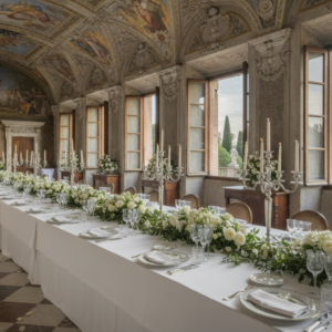 Wedding lunch in the frescoed halls of Villa Aurelia in Rome – Janiculum villa wedding – Kiss Me Italy