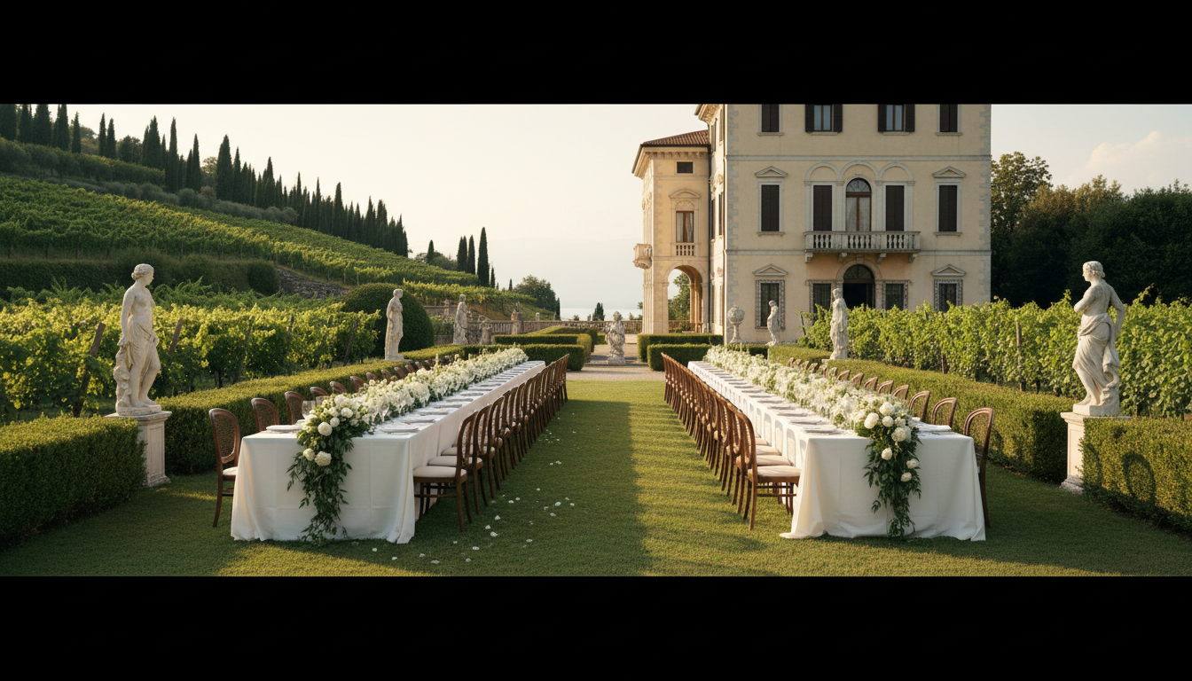 Wedding reception in the Italian gardens of Villa Cordevigo near Lake Garda – Villa Cordevigo wedding – Kiss Me Italy