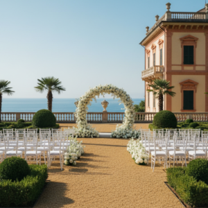 Wedding ceremony in the Italian gardens of Villa Durazzo above Santa Margherita Ligure – Villa Durazzo wedding – Kiss Me Italy