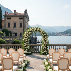 Symbolic wedding ceremony on the lakeside terrace of Villa Flori in Como – Villa Flori wedding – Kiss Me Italy