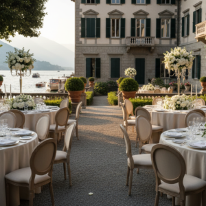 Wedding in Italy with Accommodation Wedding cocktail in the lakefront garden of Villa Revel Parravicini in Como – Villa Revel Parravicini wedding – Kiss Me Italy