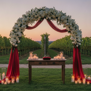 Anniversary vow renewal with rings and candles at a Sicilian wine estate near Ragusa – renew your vows in Sicily – Kiss Me Italy