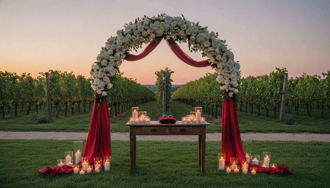 Anniversary vow renewal with rings and candles at a Sicilian wine estate near Ragusa – renew your vows in Sicily – Kiss Me Italy