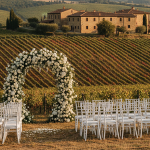 Wedding ceremony among the vineyards of Borgo Vescine in Radda in Chianti – borgo vescine wedding – Kiss Me Italy